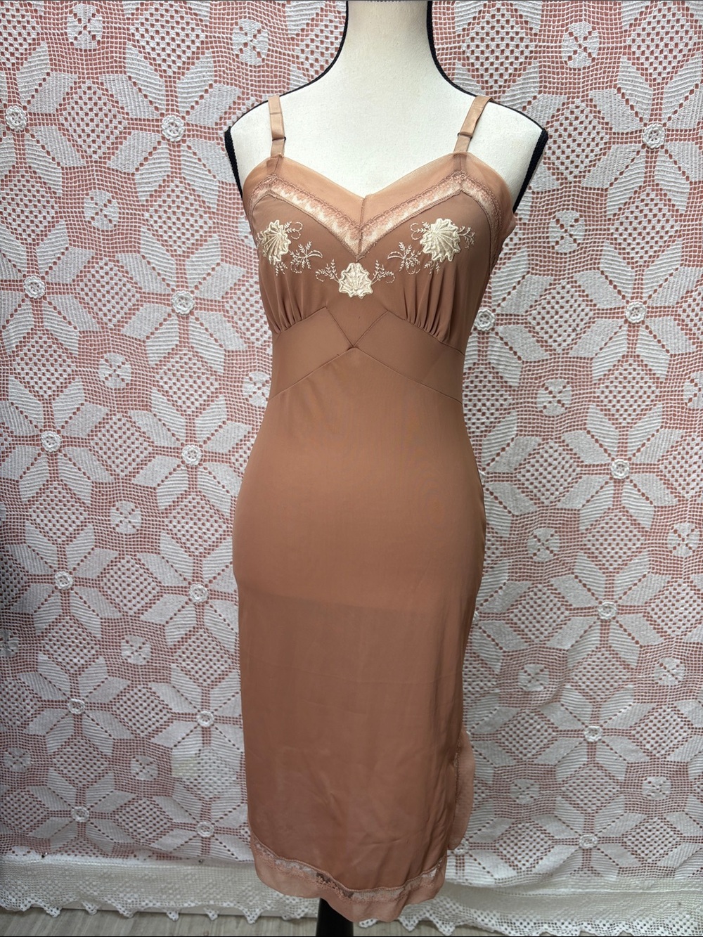 Vintage Dorsay Embroidered Slip Dress